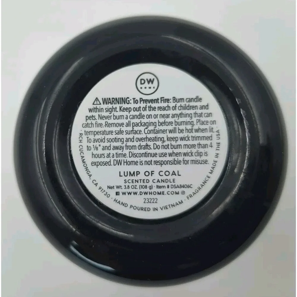 Candle LUMP COAL Scented Christmas 🎄🕯️🎅🏽 DW NEW Sm 3.8‎ oz Rare👀📸SEE📏📸